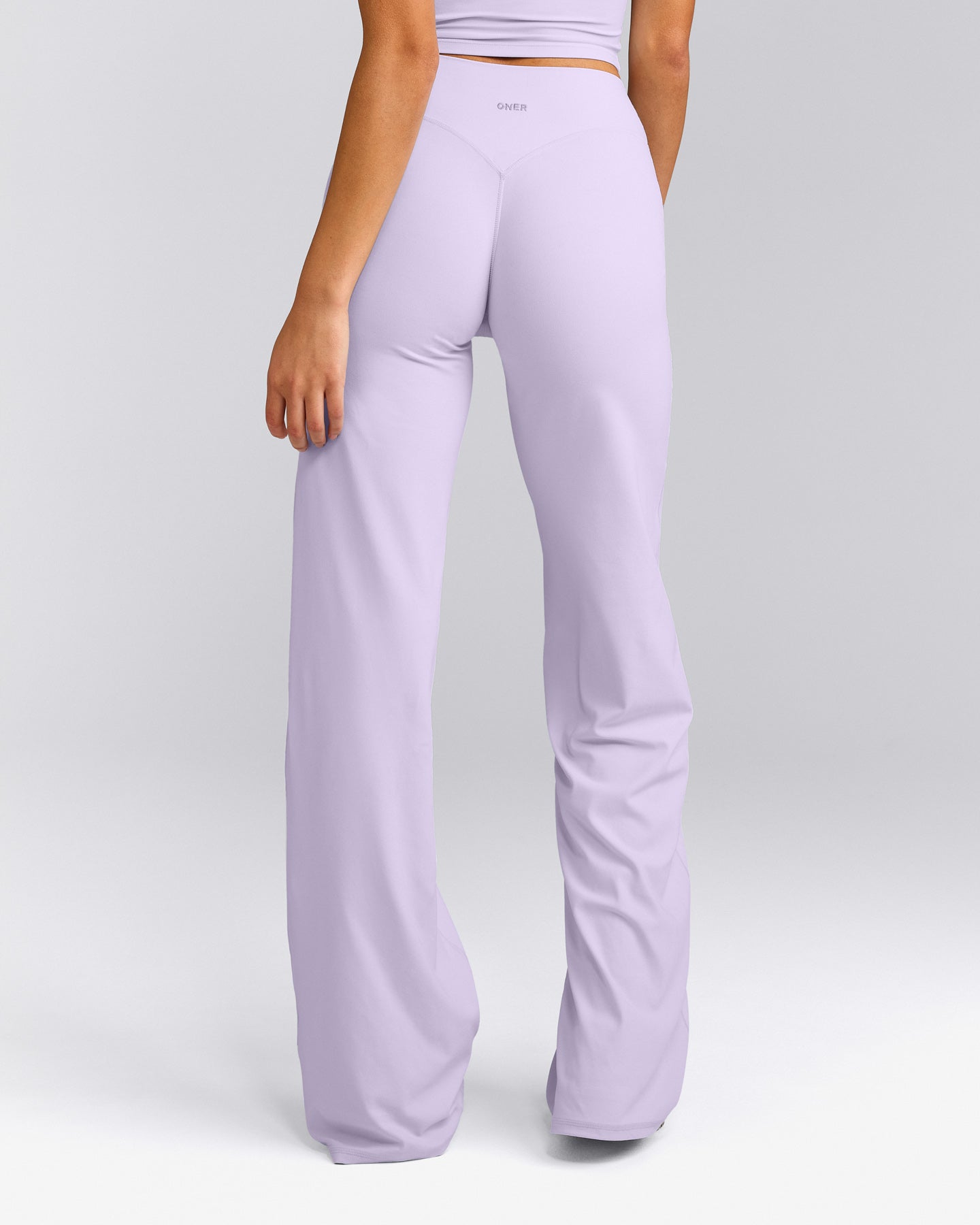 SoftMotion™ Straight Leg Pants with Gray Logo | Lavender Purple