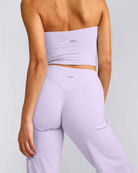 SoftMotion™ Straight Leg Pants with Gray Logo | Lavender Purple