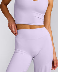 SoftMotion™ Straight Leg Pants with Gray Logo | Lavender Purple