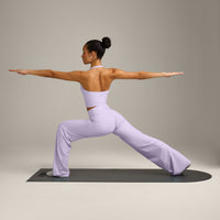SoftMotion™ Straight Leg Pants with Gray Logo | Lavender Purple