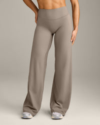 SoftMotion™ Straight Leg Pants with Gray Logo | Minky