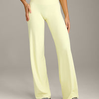 SoftMotion™ Straight Leg Pants with Gray Logo | Pastel Yellow