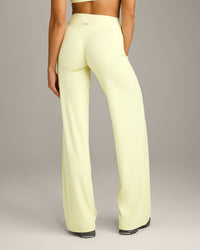 SoftMotion™ Straight Leg Pants with Gray Logo | Pastel Yellow