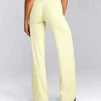 SoftMotion™ Straight Leg Pants with Gray Logo | Pastel Yellow