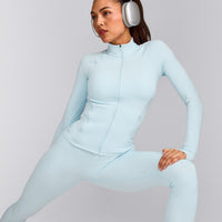 SoftMotion™ Jacket with Gray Logo | Cloud Blue