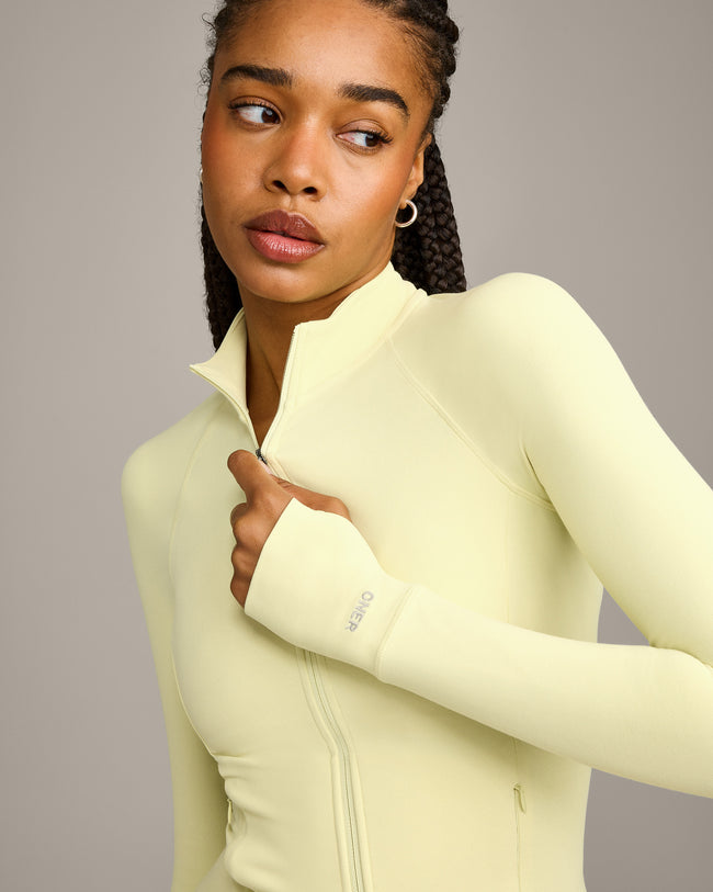 SoftMotion™ Jacket with Gray Logo | Pastel Yellow