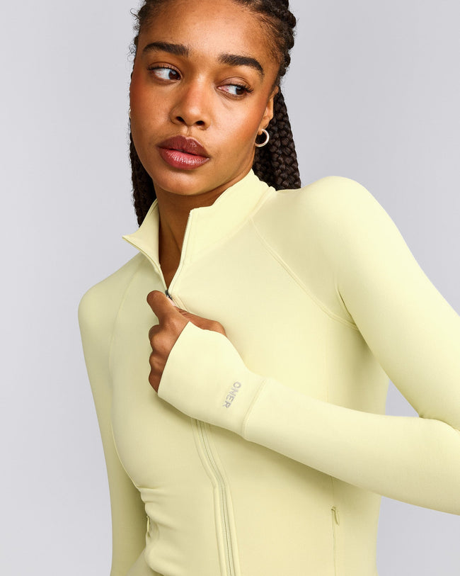 SoftMotion™ Jacket with Gray Logo | Pastel Yellow