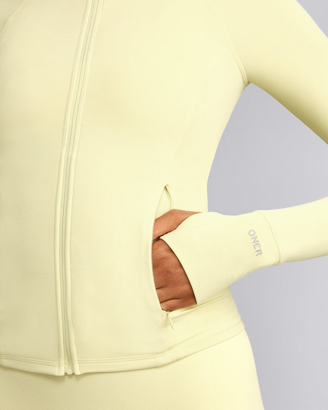 SoftMotion™ Jacket with Gray Logo | Pastel Yellow