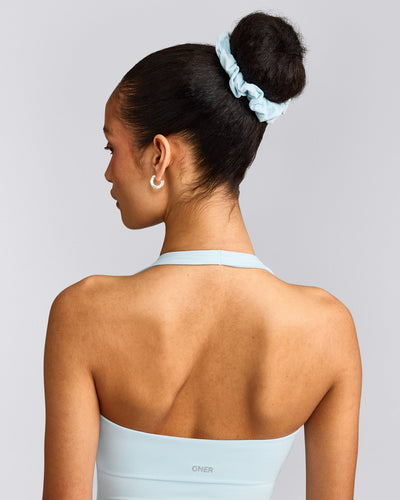 SoftMotion™ Scrunchie with Gray Logo | Cloud Blue