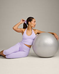 SoftMotion™ Scrunchie with Gray Logo | Lavender Purple