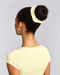 SoftMotion™ Scrunchie with Gray Logo | Pastel Yellow
