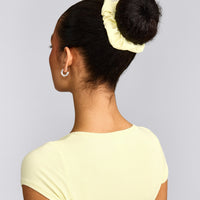 SoftMotion™ Scrunchie with Gray Logo | Pastel Yellow