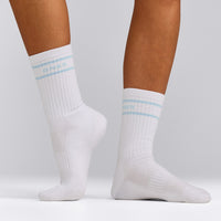 Varsity Stripe Long Crew Socks 1 Pack | Cloud Blue