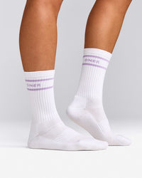Varsity Stripe Long Crew Socks 1 Pack | Lavender Purple