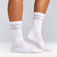 Varsity Stripe Long Crew Socks 1 Pack | Lavender Purple