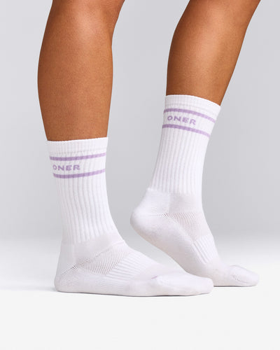 Varsity Stripe Long Crew Socks 1 Pack | Lavender Purple