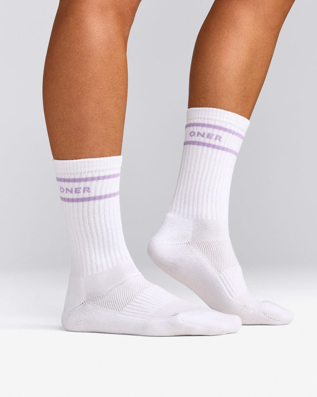 Varsity Stripe Long Crew Socks 1 Pack | Lavender Purple