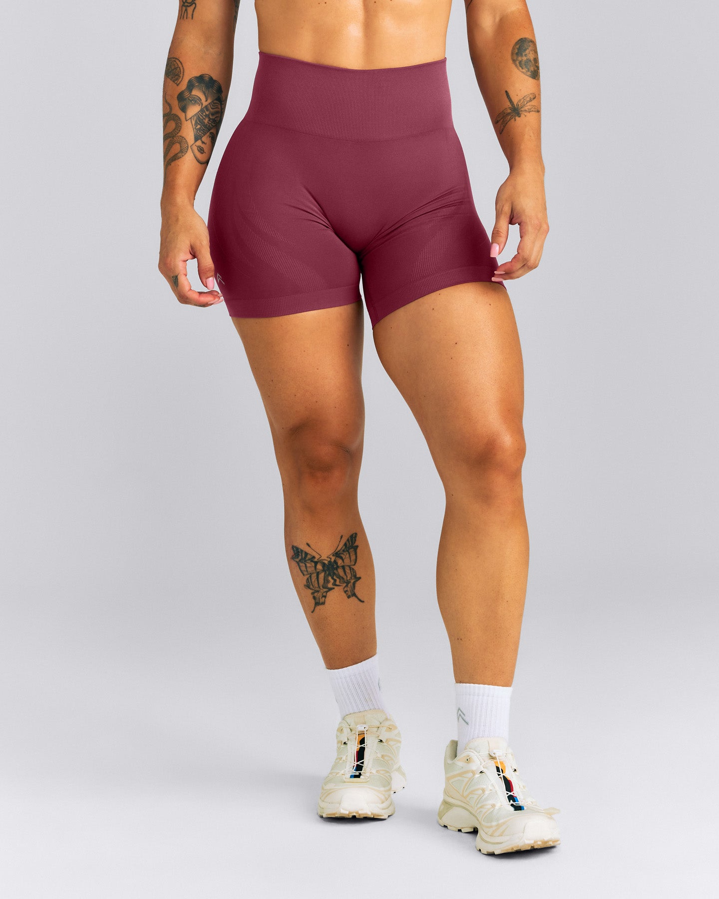 EnhanceLift™ Seamless High Rise Shorts New Branding | Burnt Maroon Red