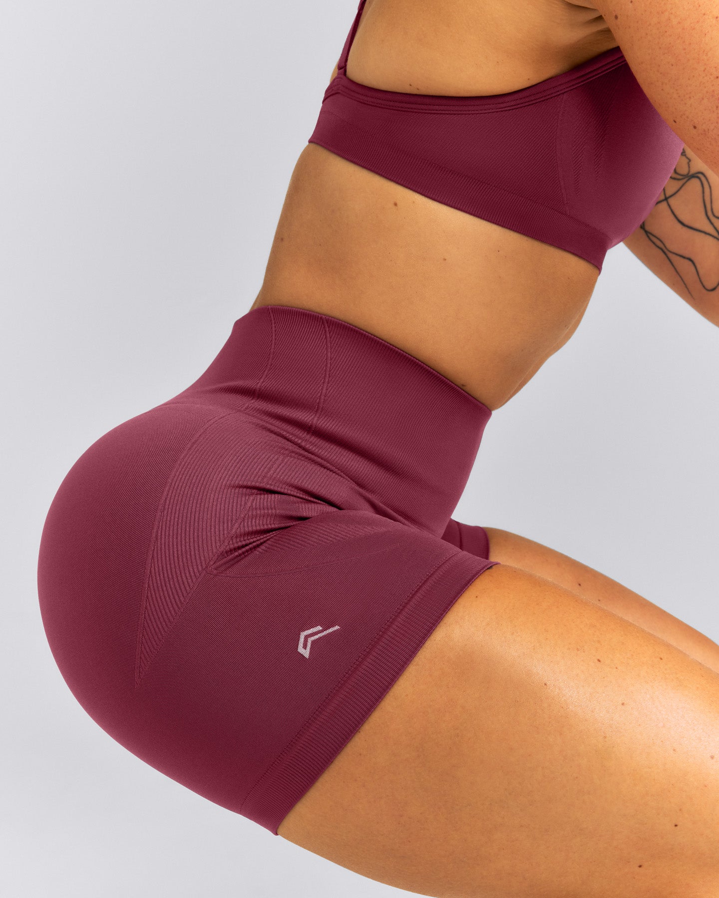 EnhanceLift™ Seamless High Rise Shorts New Branding | Burnt Maroon Red
