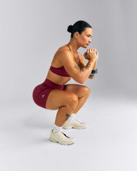 EnhanceLift™ Seamless High Rise Shorts New Branding | Burnt Maroon Red