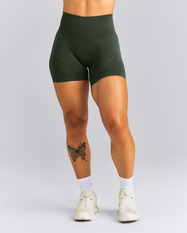 EnhanceLift™ Seamless High Rise Shorts New Branding | Dark Khaki
