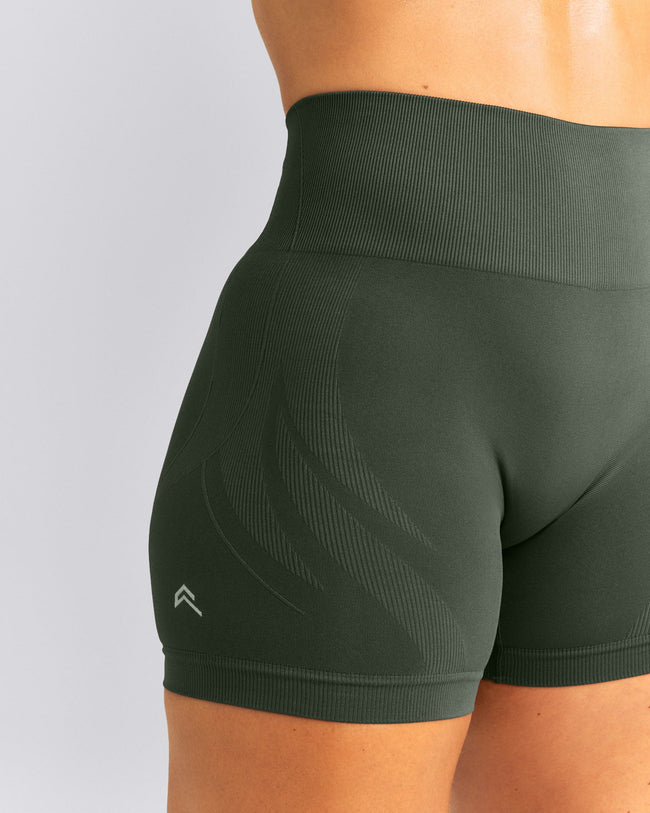 EnhanceLift™ Seamless High Rise Shorts New Branding | Dark Khaki