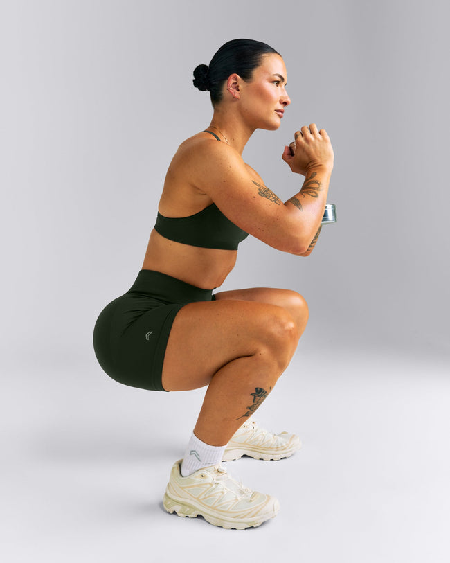 EnhanceLift™ Seamless High Rise Shorts New Branding | Dark Khaki