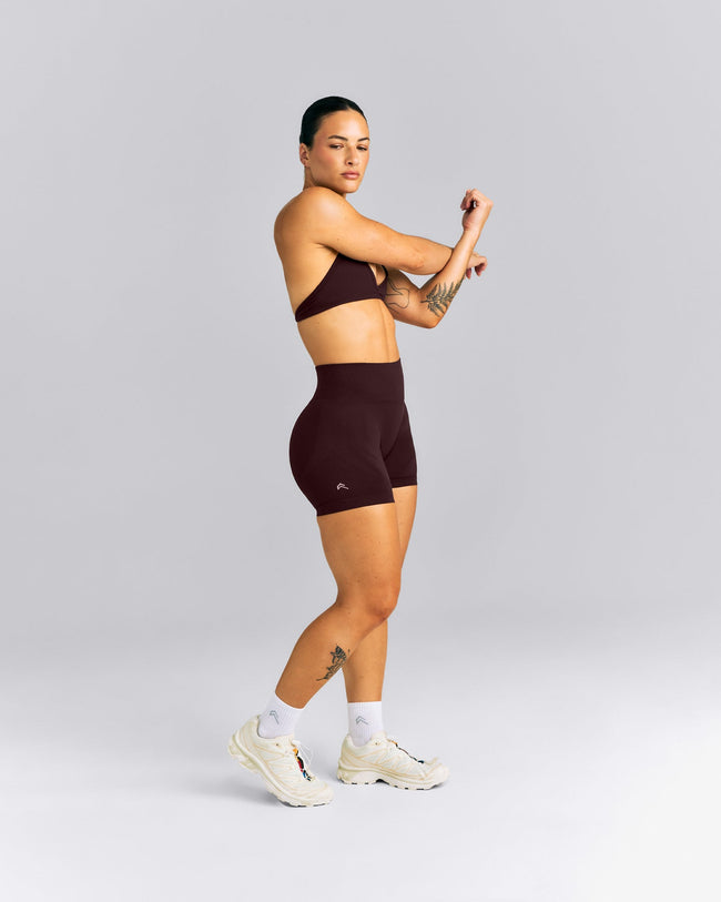 EnhanceLift™ Seamless High Rise Shorts New Branding | Plum Brown