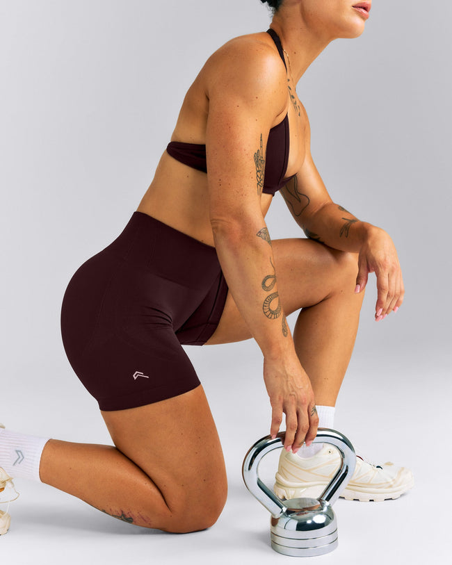 EnhanceLift™ Seamless High Rise Shorts New Branding | Plum Brown