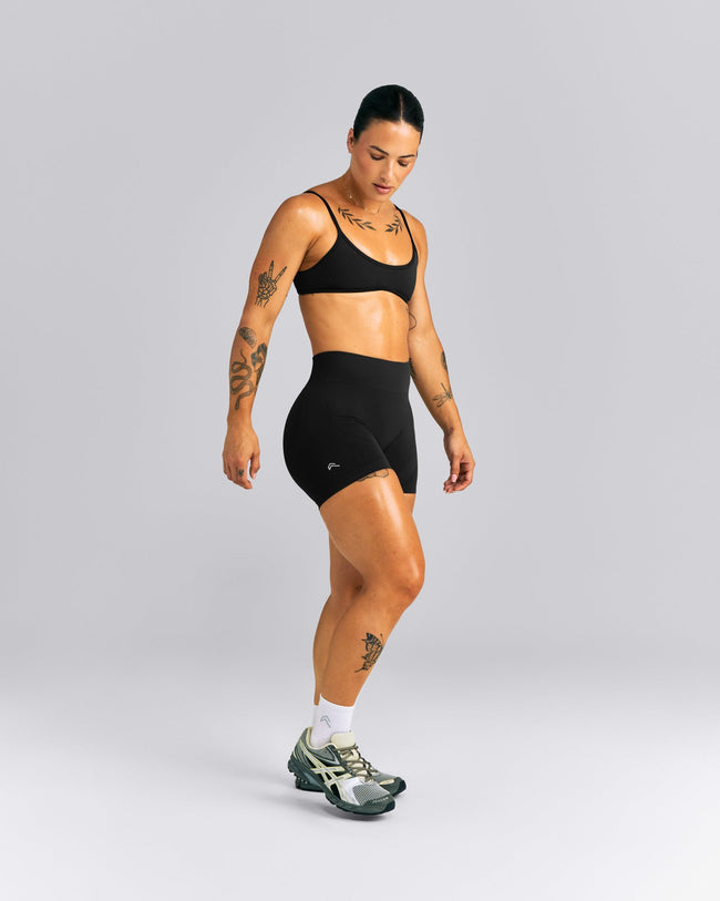 EnhanceLift™ Seamless Mid Rise Shorts New Branding | Black