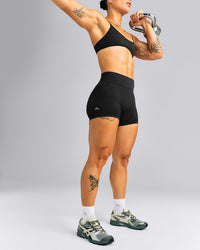 EnhanceLift™ Seamless Mid Rise Shorts New Branding | Black
