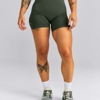 EnhanceLift™ Seamless Mid Rise Shorts New Branding | Dark Khaki