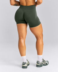 EnhanceLift™ Seamless Mid Rise Shorts New Branding | Dark Khaki
