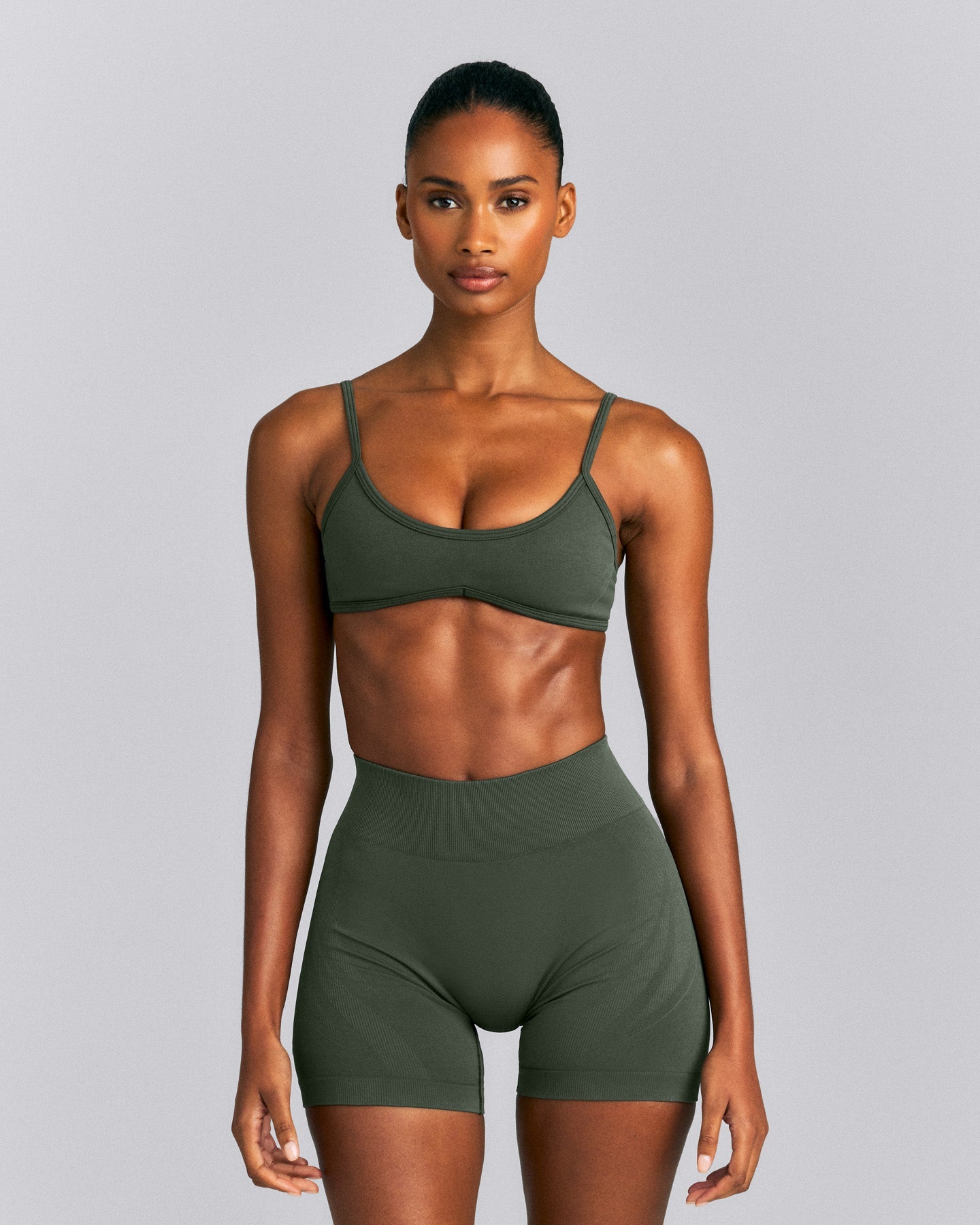 EnhanceLift™ Seamless Minimal Bralette New Branding | Dark Khaki
