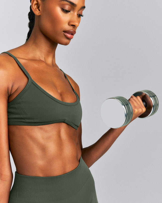 EnhanceLift™ Seamless Minimal Bralette New Branding | Dark Khaki