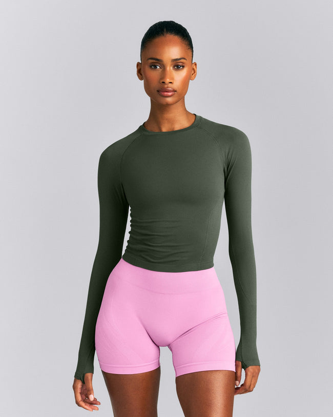 Oner Seamless Fitted Long Sleeve Top New Branding | Dark Khaki