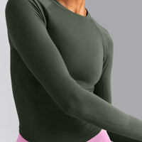 Oner Seamless Fitted Long Sleeve Top New Branding | Dark Khaki