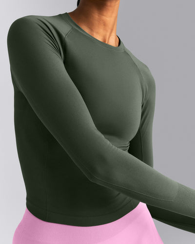 Oner Seamless Fitted Long Sleeve Top New Branding | Dark Khaki