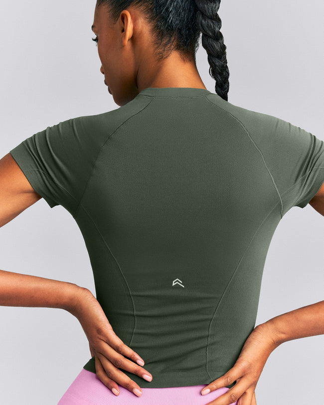 Oner Seamless Fitted Top New Branding | Dark Khaki