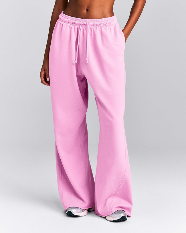 Cotton Vintage Lounge Wide Leg Sweatpants | Rose Pink