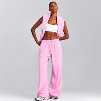 Cotton Vintage Lounge Wide Leg Sweatpants | Rose Pink