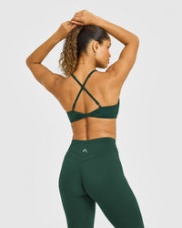 Unified Micro Bralette White Logo | Racing Green