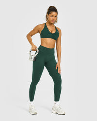 Unified Micro Bralette White Logo | Racing Green