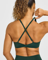 Unified Micro Bralette White Logo | Racing Green