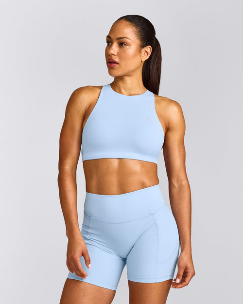 EasyLift™ High Neck Sports Bra | Powdered Blue