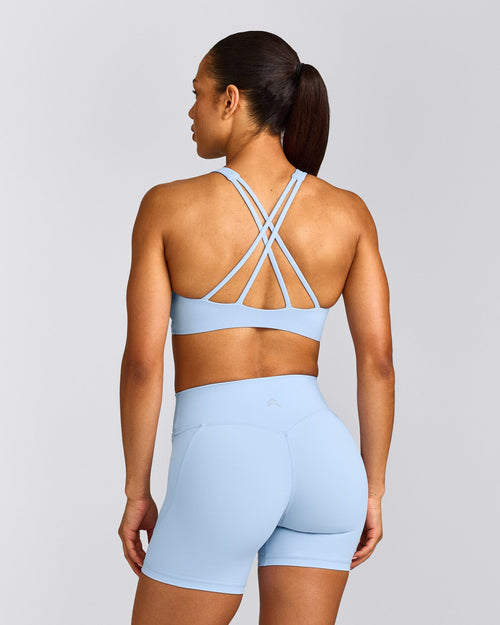 EasyLift™ High Neck Sports Bra | Powdered Blue