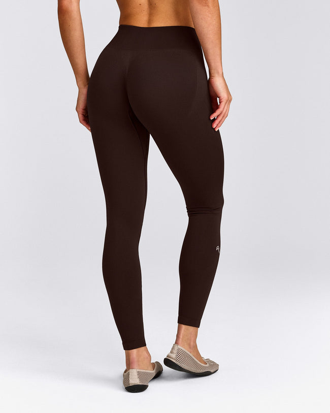 EnhanceLift™ Seamless Leggings with Gray Logo | 70% Cocoa
