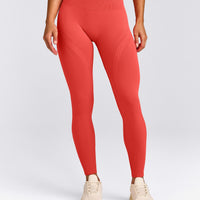 EnhanceLift™ Seamless Leggings with Gray Logo | Dark Charged Coral