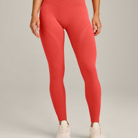 EnhanceLift™ Seamless Leggings with Gray Logo | Dark Charged Coral