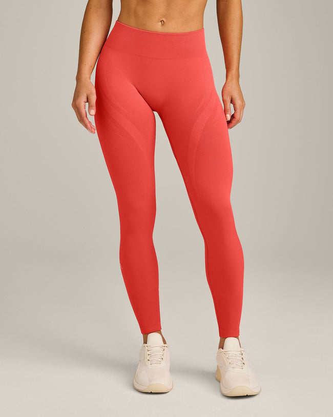 EnhanceLift™ Seamless Leggings with Gray Logo | Dark Charged Coral
